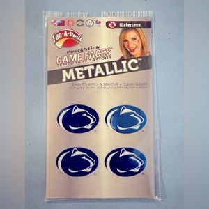 Penn State Game Faces Metallic Temporary Tattoos